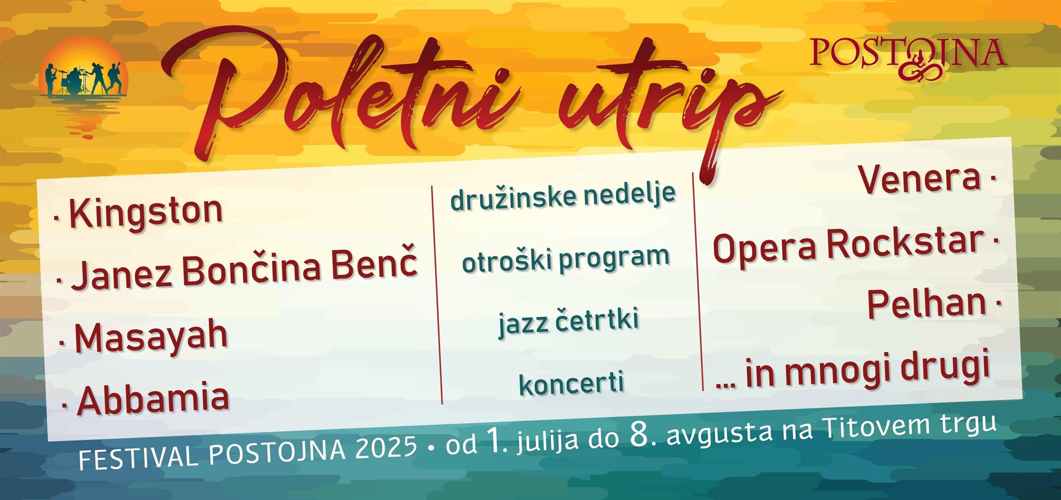 Program festivala Poletni utrip Postojna